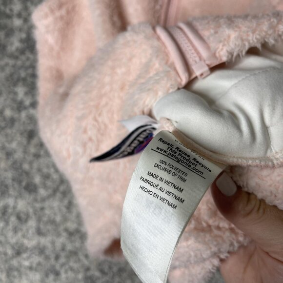 Patagonia Vest Womens Large 12 Pink Fuzzy Fleece Full Zip Sleeveless Outdoors - Picture 4 of 7